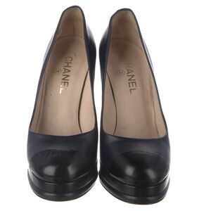 AUTHENTIC* CHANEL Women's Black and Navy Heels